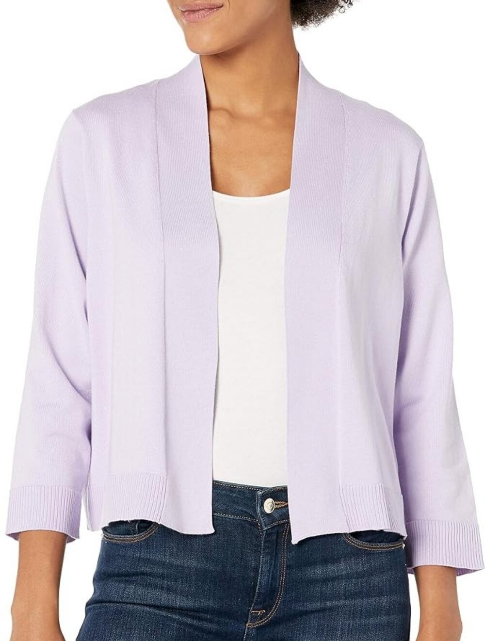 NWT Calvin Klein Lavender Open Front Cropped Knit Shrug Cardigan 1X